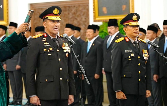 Moment pelantikan Kapolri dan Wakapolri baru. (ist)