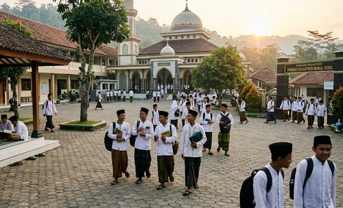ilustrasi: kehidupan di dalam pesantren.